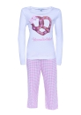 Süßer Kinderpyjama rosa weiß mit Brezel