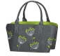 Preview: Gilde Filztasche mit Dillblüte bestickt Shopper Einkaufstasche 41cm x 26cm x 28cm dunkelgrau mit grün