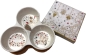 Preview: Dippschalen Sterne Christmas aus Porzellan mit Bambustablett 3 Stück  20,5 x 17 cm