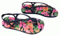 Preview: Damen Zehentrenner Blumen mit Riemchen Strandschuhe Badeschuhe