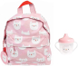 Preview: Kinderrucksack Rosa Katze mit passenden Trinkbecher