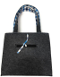 Preview: Witzgall Filztasche dunkelgrau Blaumix 38cm x 20cm  mit Stoffzug Einkaufstasche Filztasche