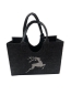 Preview: Witzgall Filztasche dunkelgrau mit springendem gestickten Hirsch in silber