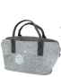 Preview: Gilde Fillztasche Shopping Tasche Universe detailliert bestickt hellgrau und dunkelgrau Shoppertasche 40x26x25cm