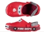 Preview: Kinder Clogs Pantoletten Feuerwehr Bequeme Sandale Jungen Gartenclogs rutschfest Strand Hausschuhe rot