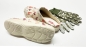 Preview: Angro 2er Set Gartenclogs Hühner beige mit Handschuhen Damenclogs superleicht
