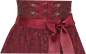 Preview: Marjo Mididirndl Bibertal bordeaux Spitzenschürze 65 cm Rocklänge