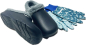 Preview: Angro Damen Gartenclogs mit Fell navy mit Gartenhandschuhe 2 teilig