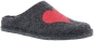 Preview: Damen Hauspantoffel Herz und Glitter anthrazit Filzpantoffel Hausschuhe Rutschfeste Sohle