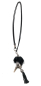 Preview: Hornkette mit Kordel in Lederopitk und Bommel in Schwarz - Kopie