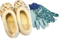 Preview: Angro Garten Damen Gartenclogs Hühner mit Fell mit  Gartenhandschuhen 2 teiliges Set Gartenset