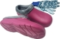Preview: Damen Clogs gefüttert pink Gartenschuhe mit passenden Gartenhandschuhen 2 teilig