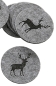 Preview: Untersetzer Tjark grau D 10cm 6 teilig Hirsch