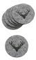 Preview: Untersetzer Tjark grau D 10cm 6 teilig Hirschkopf
