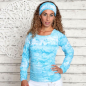 Preview: The Spirit of OM Damen Yoga Top-Longsleeve Kombination Batik türkis Gr. S