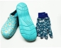Preview: Damen Gartenclogs Multi Aqua mit Handschuhen 2 teiliges Set Gartenschuhe und Gartenhandschuhe