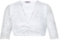 Preview: Marjo Dirndlbluse Linja-Vida halbarm weiß Trachtenbluse mit Spitze