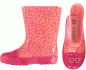 Preview: Angro Kinder Regenstiefel Gummistiefel mit Gesicht Katze pink Kurzschaft Höhe ca.