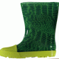 Preview: Angro Kinder Regenstiefel Gummistiefel mit Gesicht grün Schlange Kurzschaft Höhe ca. 15 cm
