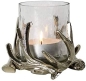 Preview: Mars & More Windlicht Geweih silber 14 x 14 x 10 cm im Glas