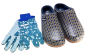 Preview: Blackfox Damen Gartenclogs Newbridge Art Deco blau gefüttert mit Handschuhen Gartenset 2 teilig