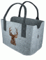Preview: Gilde Handwerk Filztasche Hirsch Hellgrau 40X26X20 cm  Einkaufstasche Shoppertasche Henkeltasche