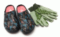 Preview: Blackfox AJS  Damen Gartenclogs Lily anthrazit mit Handschuhen Gartenset 2 teilig