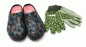 Preview: Blackfox AJS  Damen Gartenclogs Lily anthrazit mit Handschuhen Gartenset 2 teilig