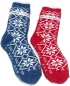 Preview: Taubert Kuschelsocken 2er Set Stockholm jeansblau und rot Doppelpack One Size Microfaser
