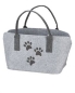Preview: Gilde Filztasche Pfoten hellgrau H 26cm x B 40cm x T 26cm Shoppertasche Henkeltasche für Hundeliebhaber