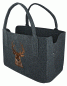 Preview: Gilde Handwerk Filztasche Hirsch Dunkelgrau 40X26X20 cm  Einkaufstasche Shoppertasche Henkeltasche
