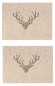 Preview: Boltze Home Collection Tischset Tjark 4er Set 45x35cm Filz beige Hirschkopf