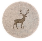 Preview: Boltze Come Collection Tischset Tjark 4er Set Ø 38cm Filz beige Hirsch