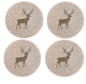 Preview: Boltze Come Collection Tischset Tjark 4er Set Ø 38cm Filz beige Hirsch