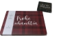 Preview: Boltze Tischset 4 er Set 30x40cm mit Spruch Frohe Weihnachten mit Korkunterseite Platzsets rot mit Servietten abschwaschbar MDF