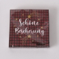 Preview: Boltze Tischset 4 er Set 30x40cm mit Spruch Schöne Bescherung mit Korkunterseite Platzsets rot mit Servietten abschwaschbar MDF