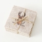 Preview: Boltze Untersetzer Filz Rudolf beige 6er Set 10x10cm Glasuntersetzer Landhaus Hirsch