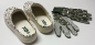 Preview: Damen Gartenclogs Safari creme mit passenden Gartenhandschuhen 2 teiliges Gartenset