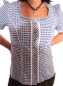 Preview: Spieth & Wensky karierte Trachtenbluse blau 1/2 Arm
