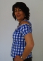 Preview: Carmenbluse Rammingen Blau Blau kariert