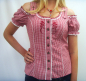 Preview: Rote Minikarobluse mit Carmenarm
