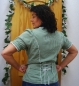 Preview: Kleinkarierte grün weiße Bluse Egave mit Puffarm