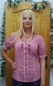 Preview: Kleinkarierte Rot/Weise Bluse Egave mit Puffarm