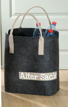 Gilde Handwerk Filztasche Alter Sack 45cm x 40 cm x 25 cm Wäschesack Wäschetasche