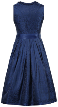Preview: Marjo Dirndl Antdorf dunkelblau Rocklänge  65 cm mit Spitzenschürze