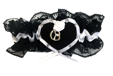 Loverli Fußschmuckband schwarz weiß mit Brezel Handarbeit - Kopie