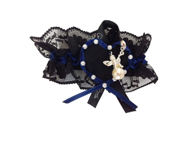 Loverli Fußschmuckband schwarz dunkelblau mit Engel Handarbeit - Kopie
