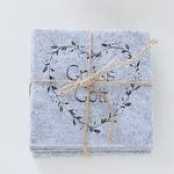Boltze Filzuntersetzer Garni grau mit Spruch Grüß Gott 10x10cm 6 Stück im Set Glasuntersetzer Landhaus