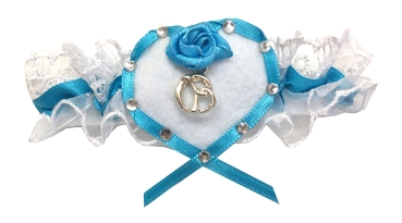 Loverli Fußschmuckband weiss türkis mit Brezel und Rose Handarbeit - Kopie
