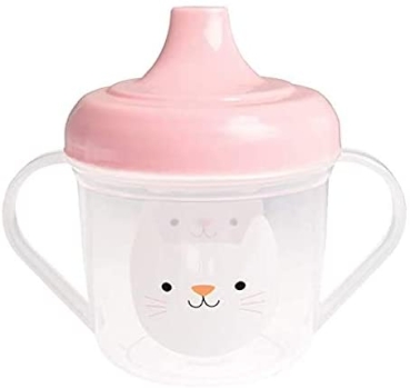 Preview: Kinderrucksack Rosa Katze mit passenden Trinkbecher